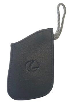 Genuine Lexus Black Leather Smart Access Key Glove (Silver Loop / Black Stitch)